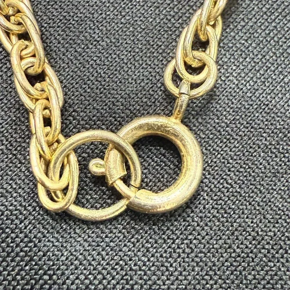 Gold Tone Necklace with Heart Charms
